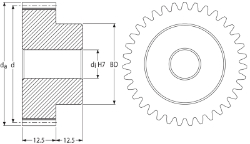 Steel Spur Gears from Ondrives UK precision gear and gearbox manufacturer