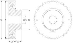 Ondrives Precision Gears and Gearboxes Part number  ABPSG2.0-58