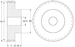 Ondrives Precision Gears and Gearboxes Part number  PXHG0.5-55RH