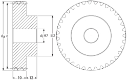 Ondrives Precision Gears and Gearboxes Part number  PXHG1.0-21L