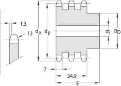 Ondrives Precision Gears and Gearboxes Part number  TCS12.7/7.75-13