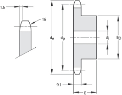 Ondrives Precision Gears and Gearboxes Part number  SCS15.88-25/SS