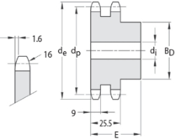 sprocket for use with chains Precision from Ondrives UK precision gear and gearbox manufacturer