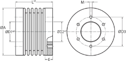 bellow coupling servo Precision from Ondrives UK precision gear and gearbox manufacturer