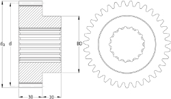 Case Hardened Steel Spur Gears from Ondrives UK precision gear and gearbox manufacturer