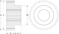 Ondrives Precision Gears and Gearboxes Part number  PSGS3.0-48 Spur Gear