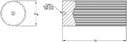 DIN 5480 N W Spline Hub Shaft from Ondrives UK precision gear and gearbox manufacturer