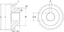 Ondrives Precision Gears and Gearboxes Part number  UPSG1.0-57PH-K