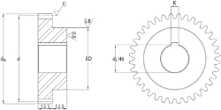 Ondrives Precision Gears and Gearboxes Part number  UPSG1.25-80H-K