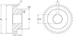 Ondrives Precision Gears and Gearboxes Part number  UPSG1.5-38PH-K