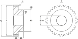 Ondrives Precision Gears and Gearboxes Part number  UPSG2.0-88PH-K