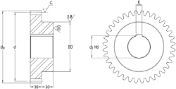 Ondrives Precision Gears and Gearboxes Part number  UPSG3.0-32H-K