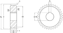 Ondrives Precision Gears and Gearboxes Part number  UPSG4.0-70H-K