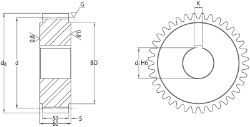 Ondrives Precision Gears and Gearboxes Part number  UPSG5.0-25H-K