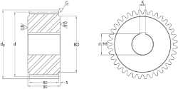 Ondrives Precision Gears and Gearboxes Part number  UPSG8.0-35H-K