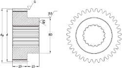 Ground Spur Gears Precision from Ondrives UK precision gear and gearbox manufacturer