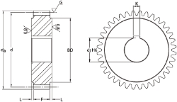 Ondrives Precision Gears and Gearboxes Part number  RUPSG1.5-35H-K