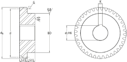 Ondrives Precision Gears and Gearboxes Part number  UPHG1.25-150LH-K