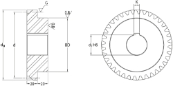 Ondrives Precision Gears and Gearboxes Part number  UPHG2.0-52RPH-K