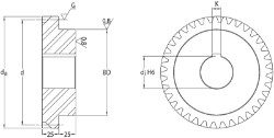 Ondrives Precision Gears and Gearboxes Part number  UPHG2.5-25LPH-K