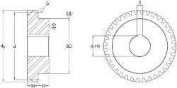 Ondrives Precision Gears and Gearboxes Part number  UPHG3.0-22RPH-K