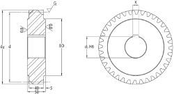 Ondrives Precision Gears and Gearboxes Part number  UPHG4.0-68LPH-K