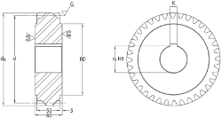 Ondrives Precision Gears and Gearboxes Part number  UPHG5.0-20RH-K