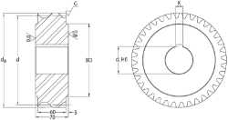 Ondrives Precision Gears and Gearboxes Part number  UPHG6.0-24LH-K