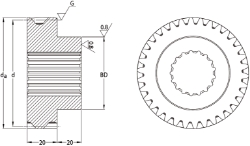 Ondrives Precision Gears and Gearboxes Part number  UPHGS2.0-29RH