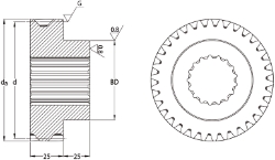 Ondrives Precision Gears and Gearboxes Part number  UPHGS2.5-27RH