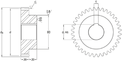 Ground Spur Gears Precision from Ondrives UK precision gear and gearbox manufacturer