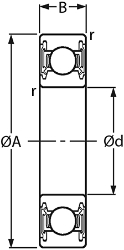 Ondrives Precision Gears and Gearboxes Part number  6201-2RS