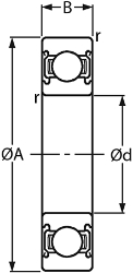 Ondrives Precision Gears and Gearboxes Part number  6018ZZ