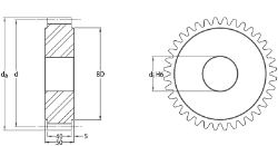 Case Hardened Steel Spur Gears from Ondrives UK precision gear and gearbox manufacturer