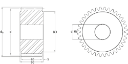 Spur Gears Precision from Ondrives UK precision gear and gearbox manufacturer