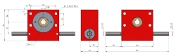 Drawing of Wormwheel gearbox shaft input with bore output made by Ondrives Precision Gears and Gearboxes