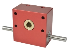 Wormwheel gearbox shaft input with bore output made by Ondrives Precision Gears and Gearboxes