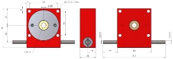 Drawing of Wormwheel gearbox shaft input with bore output made by Ondrives Precision Gears and Gearboxes