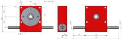 Drawing of Wormwheel gearbox shaft input with bore output made by Ondrives Precision Gears and Gearboxes