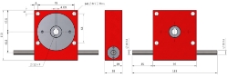 Drawing of Wormwheel gearbox shaft input with bore output made by Ondrives Precision Gears and Gearboxes