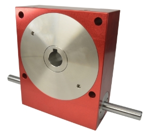 Wormwheel gearbox shaft input with bore output made by Ondrives Precision Gears and Gearboxes