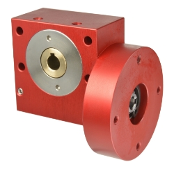 Wormwheel gearbox bore input interface with bore output made by Ondrives Precision Gears and Gearboxes