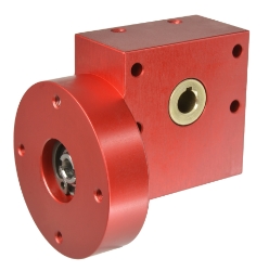 Wormwheel gearbox bore input interface with bore output made by Ondrives Precision Gears and Gearboxes