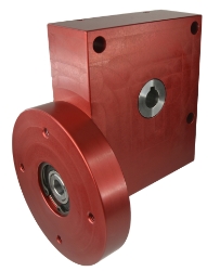 Wormwheel gearbox bore input interface with bore output made by Ondrives Precision Gears and Gearboxes