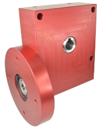 Wormwheel gearbox bore input interface with bore output made by Ondrives Precision Gears and Gearboxes