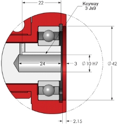 Drawing of Wormwheel gearbox bore input with bore output made by Ondrives Precision Gears and Gearboxes