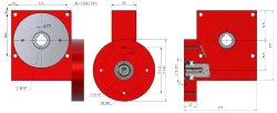 Drawing of Wormwheel gearbox bore input with bore output made by Ondrives Precision Gears and Gearboxes