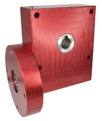 Wormwheel gearbox bore input interface with bore output made by Ondrives Precision Gears and Gearboxes