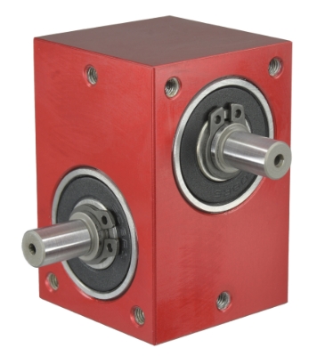 Low Backlash Right angle crossed axis helical gearbox reducer bore input and output compact design made by Ondrives Precision Gears and Gearboxes