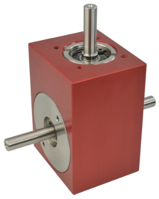 Spiral Bevel Gearbox shaft input and output compact design made by Ondrives Precision Gears and Gearboxes